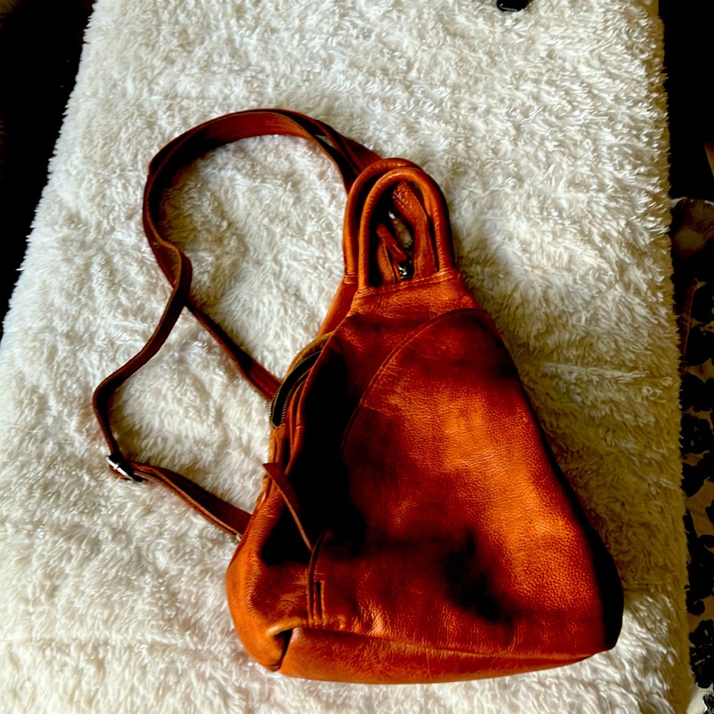 We the Free Free People cognac shoulder bag leather great condition.